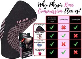 img 2 attached to 🦵 Physix Gear Knee Support Brace - Non-Slip Compression Sleeve for Knee Pain Relief in Women & Men, Ideal for Running, Walking, Hiking, Sports, Arthritis, ACL & Meniscus Tears (1 Piece)