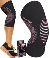 🦵 physix gear knee support brace - non-slip compression sleeve for knee pain relief in women & men, ideal for running, walking, hiking, sports, arthritis, acl & meniscus tears (1 piece) логотип