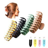 aiwogep 4packs big hair claw clips & 4packs no bend hair clips: strong hold hair accessories for girls with thick/thin hair - 4.33 inch banana nonslip large hair clips logo