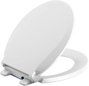 img 4 attached to 🚽 75758 Nightlight, Quiet Close Grip Tight Round Front Toilet Seat