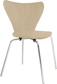 img 1 attached to 🪑 Natural Wood Stacking Kitchen and Dining Room Chair - Modway Ernie Mid-Century Modern