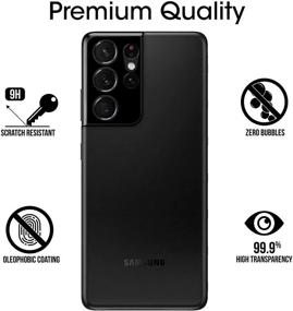 img 1 attached to 📷 (3-Pack) amFilm Camera Screen Protector for Samsung Galaxy S21 Ultra 5G 6.8 inch, Tempered Glass Lens Protector, Minimized Flash Reflection, Black