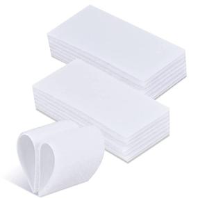 img 4 attached to 🔁 Efficient 12 Sets of Heavy Duty Sticky Back Fastener: White 2x4 Inch Hook Loop Strips with Adhesive Square Hook and Loop Tape