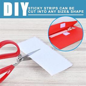 img 2 attached to 🔁 Efficient 12 Sets of Heavy Duty Sticky Back Fastener: White 2x4 Inch Hook Loop Strips with Adhesive Square Hook and Loop Tape