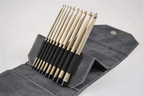 img 2 attached to LYKKE Driftwood Crochet Hook Set - Premium Black Leather Case: Perfect for Craft Enthusiasts