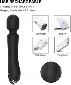 img 1 attached to 🔥 Cordless-Vibration YETRUN Personal Massager: Body Back Pain Relief (Black) - A Game-Changer!