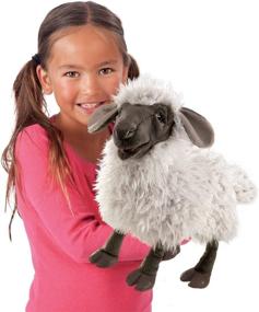 img 1 attached to Folkmanis Bleating Sheep Puppet Plush: Engaging and Interactive Toy for Imaginative Play