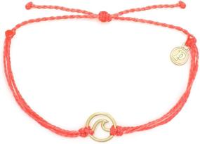 img 1 attached to 🌊 Pura Vida Gold or Rose Gold Wave OG Bracelet - Gold Plated Charm, Adjustable Band - 100% Waterproof for Enhanced SEO