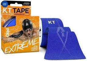 img 2 attached to 🏋️ KT Tape Pro Extreme Therapeutic Elastic Kinesiology Sports Tape - 20 Pre Cut 10 inch Strips - 100% Synthetic - Water Resistant & Breathable - Pro and Olympic Choice - Sonic Blue