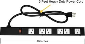 img 1 attached to 💪 Opentron OT16063 Heavy Duty Metal Surge Protector Power Strip: 6 White Outlets, 3 Feet Cord, with Mounting Parts