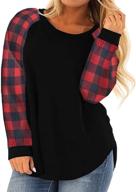 👚 women's plus size color block raglan long sleeve tops - casual fall crewneck sweatshirts by kancystore logo