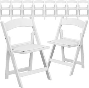 img 3 attached to Flash Furniture 10 Pack Kids White Resin Folding Event Party 🪑 Chair with Vinyl Padded Seat – Durable and Comfortable Seating Solution for Children