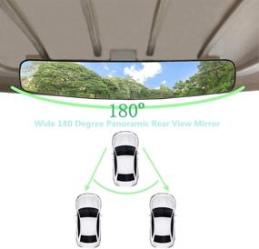 img 3 attached to WLOOD Golf Cart Rear View Mirror: 16.5 Inch Extra Wide Panoramic Mirror for EZGO, Yamaha, Club Car - Golf Cart Accessories