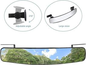 img 2 attached to WLOOD Golf Cart Rear View Mirror: 16.5 Inch Extra Wide Panoramic Mirror for EZGO, Yamaha, Club Car - Golf Cart Accessories