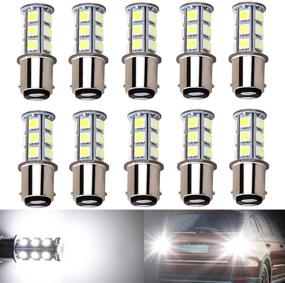 img 4 attached to 🔆 10-Pack of BlyilyB 6500K White LED Bulbs for 12V Interior RV Camper Trailer Lighting - 1157 2057 2357 7528 BAY15D, 5050 18-SMD Replacement Lamps for Back Up Reverse Lights or Tail Brake Lights