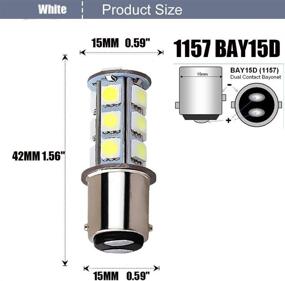 img 3 attached to 🔆 10-Pack of BlyilyB 6500K White LED Bulbs for 12V Interior RV Camper Trailer Lighting - 1157 2057 2357 7528 BAY15D, 5050 18-SMD Replacement Lamps for Back Up Reverse Lights or Tail Brake Lights