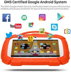 img 1 attached to 📱 KUNWFNIX Kids Tablet 7 inch - GMS-Certified Android 9.0 & Kids-Mode Dual System, Quad Core, 1GB RAM, 16GB ROM, Dual Camera, Full HD Screen, Google Play & Learning App for Children