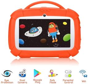 img 2 attached to 📱 KUNWFNIX Kids Tablet 7 inch - GMS-Certified Android 9.0 & Kids-Mode Dual System, Quad Core, 1GB RAM, 16GB ROM, Dual Camera, Full HD Screen, Google Play & Learning App for Children