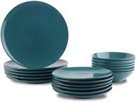 🍽️ enhanced 18-piece stoneware dinnerware set by amazonbasics logo