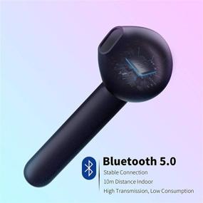 img 3 attached to 🎧 Enhanced True Wireless Earbuds, Torteco T10 - 4 Microphones, Dual Noise Cancellation, Crystal Clear Calls, Powerful Bass, USB C, 40H Playtime, IPX6 Waterproof, Touch Control, Black