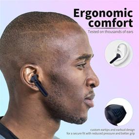 img 1 attached to 🎧 Enhanced True Wireless Earbuds, Torteco T10 - 4 Microphones, Dual Noise Cancellation, Crystal Clear Calls, Powerful Bass, USB C, 40H Playtime, IPX6 Waterproof, Touch Control, Black