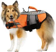 🐶 adjustable dog floatation vest with reflective pet life preserver, rescue handle - ideal dog life jacket for swimming, small medium large dogs (large, orange) логотип