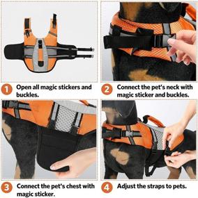 img 1 attached to 🐶 Adjustable Dog Floatation Vest with Reflective Pet Life Preserver, Rescue Handle - Ideal Dog Life Jacket for Swimming, Small Medium Large Dogs (Large, Orange)