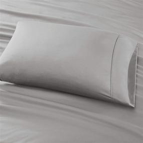 img 1 attached to 🛏️ Madison Park 800 Thread Count Cotton Blend Sateen Wrinkle Resistant Hotel Luxury Queen Bed Sheet Set - Ultra Soft, Silky & Fade Resistant - 6 Piece, Grey