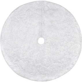 img 3 attached to 🎄 GIGALUMI Christmas Tree Skirts: 48 Inch White Faux Fur Tree Mat - Perfect Xmas Decoration for Holiday Home Party Ornaments (Large)