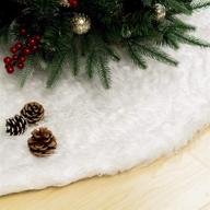 🎄 gigalumi christmas tree skirts: 48 inch white faux fur tree mat - perfect xmas decoration for holiday home party ornaments (large) логотип