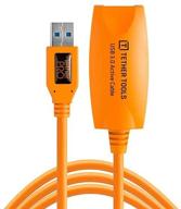 tether tools tetherpro usb 3.0 extension cable 🔌 - 16' (5m), high visibility orange, usb female active extension логотип