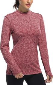 img 1 attached to 🏃 Fulbelle Women's Thermal Long Sleeve Mock Neck Running Shirts with Thumbhole - Fleece Technology for Enhanced Warmth