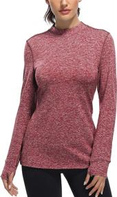 img 3 attached to 🏃 Fulbelle Women's Thermal Long Sleeve Mock Neck Running Shirts with Thumbhole - Fleece Technology for Enhanced Warmth