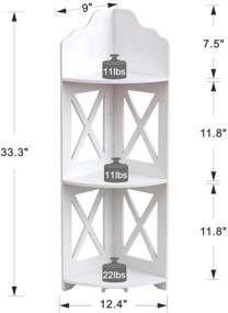img 2 attached to 🏠 Улучшите вашу гостиную с белой угловой полкой TuoxinEM: идеальное решение для хранения угловых пространств!