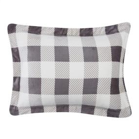 img 2 attached to Gray Gingham Full/Queen Ultra-Soft Micromink Sherpa Comforter Bed Set from Amazon Basics