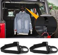 🧥 convenient roll bar coat hanger clothes hook for jeep wrangler cj yj tj lj jk jku jl jlu jt - black, 2pcs logo