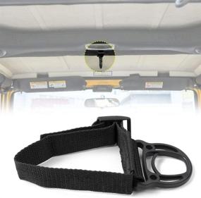img 1 attached to 🧥 Convenient Roll Bar Coat Hanger Clothes Hook for Jeep Wrangler CJ YJ TJ LJ JK JKU JL JLU JT - Black, 2PCS