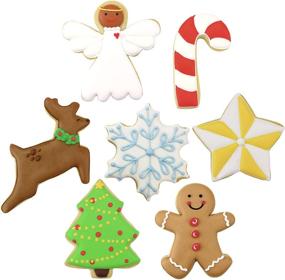 img 2 attached to 🎄 Ann Clark Cookie Cutters Christmas Cookie Cutter Set: 7-Piece Collection with Recipe Booklet - Snowflake, Star, Christmas Tree, Gingerbread Man, Angel, Reindeer, and Candy Cane