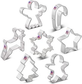 img 3 attached to 🎄 Ann Clark Cookie Cutters Christmas Cookie Cutter Set: 7-Piece Collection with Recipe Booklet - Snowflake, Star, Christmas Tree, Gingerbread Man, Angel, Reindeer, and Candy Cane