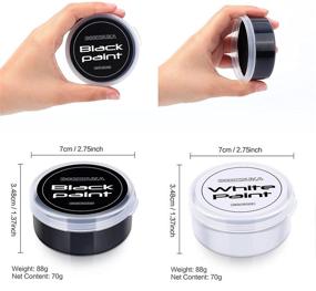 img 1 attached to 🎃 Halloween Cosplay SFX Makeup Kit - BOBISUKA Black + White Face Body Paint Full Coverage Non Toxic Face Painting Kits for Adults, Special Effects Makeup, Dress Up, Face Paint FX Makeup