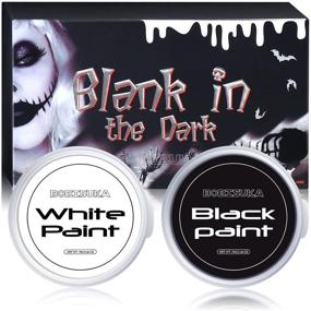 img 4 attached to 🎃 Halloween Cosplay SFX Makeup Kit - BOBISUKA Black + White Face Body Paint Full Coverage Non Toxic Face Painting Kits for Adults, Special Effects Makeup, Dress Up, Face Paint FX Makeup