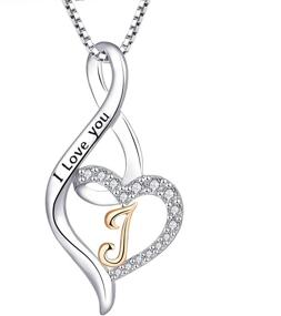 img 4 attached to Starchenie Heart Infinity Alphabet Letter 💌 Necklace - Women's Sterling Silver Initial Pendant