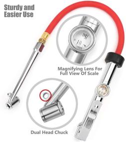 img 3 attached to 🚗 Насос для накачивания шин AstroAI с манометром - 120 PSI Воздушный насос с насадкой для автокомпрессора: RV Дуальный коммерческого класса тяжелой нагрузки с резиновым шлангом