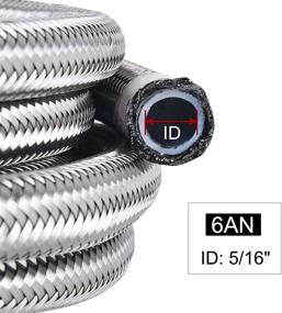 img 2 attached to 🔥 EVIL ENERGY 6AN PTFE E85 Hose Braided Fuel Injection Line Fitting Kit 16FT Stainless Steel Silver (Hose ID: 0.315inch) - High-Performance Fuel Injection Line Solution for Efficiency and Durability