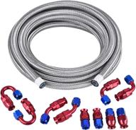 🔥 evil energy 6an ptfe e85 hose braided fuel injection line fitting kit 16ft stainless steel silver (hose id: 0.315inch) - high-performance fuel injection line solution for efficiency and durability logo