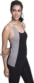 img 3 attached to 👚 Ultra Comfort Satva Super Soft Organic Cotton Open Back Strappy Tank Top Camisole with Shelf Bra - Arhat Cami