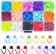 🪡 lunarm 300 pcs stitch needle clip - 15 colors plastic locking stitch needle clip counter with clear storage case for diy handicraft - place buckle marker logo