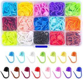 img 4 attached to 🪡 LUNARM 300 Pcs Stitch Needle Clip - 15 Colors Plastic Locking Stitch Needle Clip Counter with Clear Storage Case for DIY Handicraft - Place Buckle Marker
