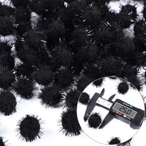 img 2 attached to 🖤 500-Piece Black Glitter Pompoms: Fuzzy Pom Poms for DIY Crafts & Hobby Supplies