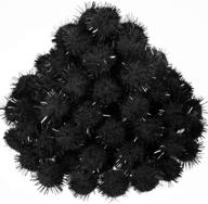 🖤 500-piece black glitter pompoms: fuzzy pom poms for diy crafts & hobby supplies logo